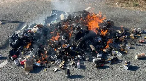 South Hams District Council Burnt rubbish