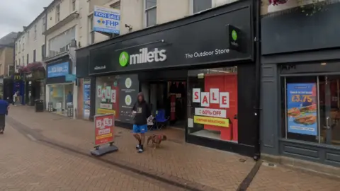 Google A Streetview image of Westgate Mansfield, showing a pedestrianised town street with a selection of chain shops