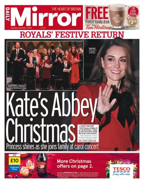 Daily Mirror front page 7 December