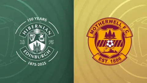 Hibs v Motherwell badge graphic