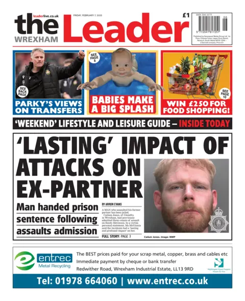 The Wrexham Leader Front page of The Wrexham Leader