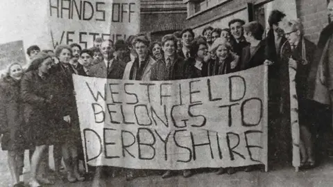 Mosborough History Group Protesters in London who were trying to stop boundary changes in Sheffield