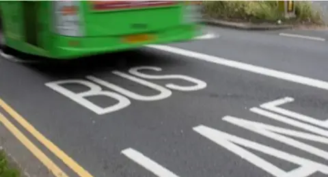 Leicester City Council Bus in bus lane