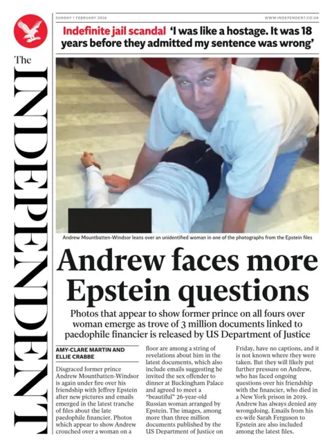 "Andrew faces more Epstein questions".