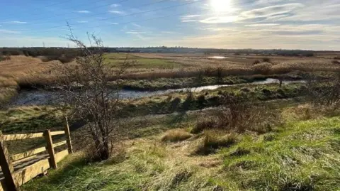 River and countryside in Swanscombe Peninsula in north Kent 