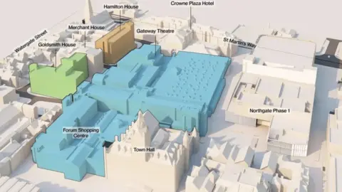 A CGI view of the planned area for the second phase of the Northgate development