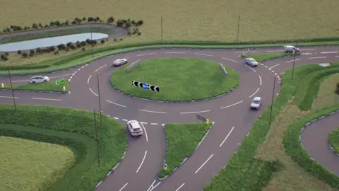A computer-generated illustration of what the new roundabout could look like