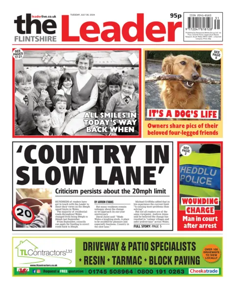 Flintshire Leader Front page of the Flintshire Leader