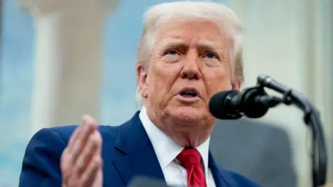 Donald Trump speaking in the Oval Office
