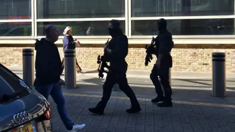 Luke Wooding Armed police outside Farringdon Station 