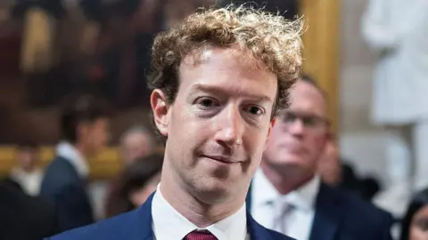 Mark Zuckerberg, CEO of Meta, pictured outside the US Capitol after a meeting
