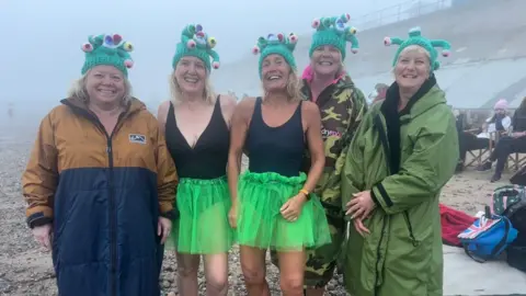 A group of female swimmers