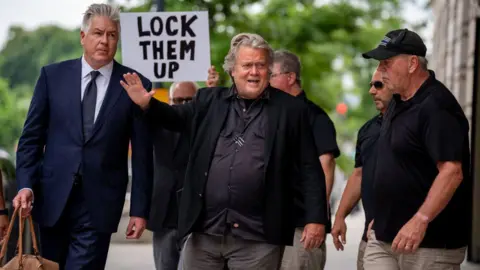 Getty Images Steve Bannon departs federal court on 6 June