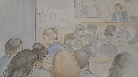 Helen Tipper Sketch of the courtroom