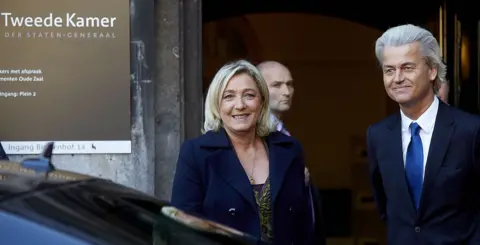 Getty Images Geert Wilders with long-time ally, Marine Le Pen in November, 2013