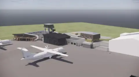 AECOM 3D visualisation of the proposed airport terminal.