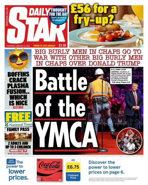 The headline in the Daily Star reads: Battle of the YMCA