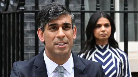 Rishi Sunak making a speech in Downing Street