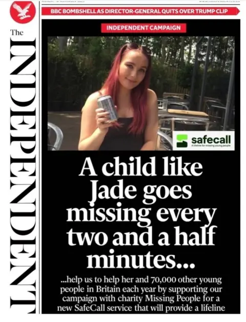  "A child like Jade goes missing every two and half minutes".