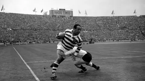 PA Media Billy Boston during the 1959 Rugby League Challenge Cup Final.