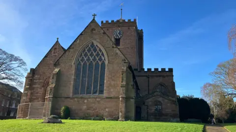 BBC The front of St Andrew's Church in Shifnal