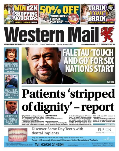 Western Mail Front page of the Western Mail