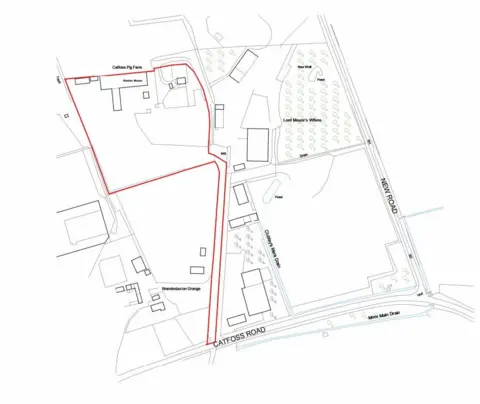 East Riding of Yorkshire Council Plans show the proposed site for the asphalt plant outlined in red