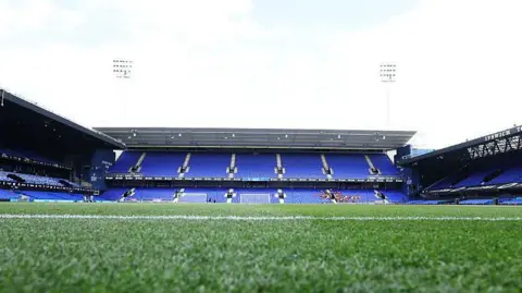 Getty Images A general view of Portman Road stadium from the pitch. The stands can be seen in front of the camera and either side.