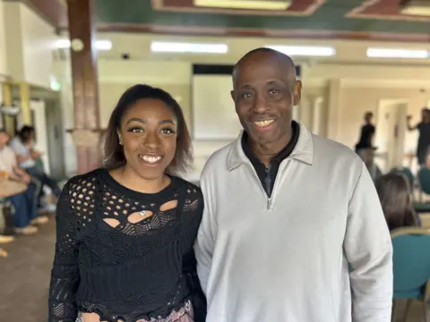 Mya Wander with her grandfather Tony