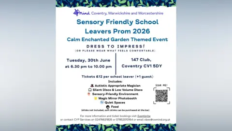 CWWMIND/ Zoe Hutchinson Flyer for the event, stating the event will have a calm enchanted garden theme.