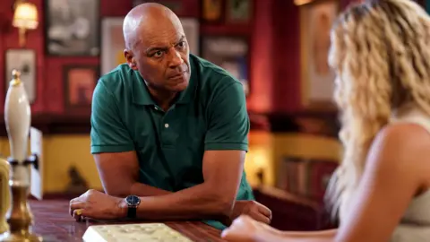 Colin Salmon pictured in The Queen Vic pub in EastEnders