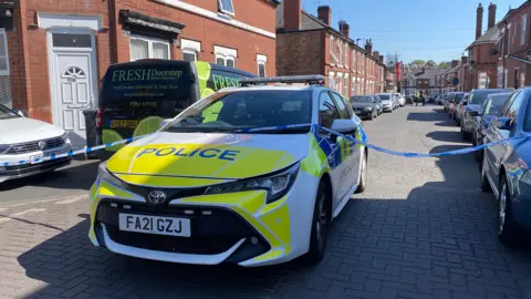 Police cordon in Normanton, Derby