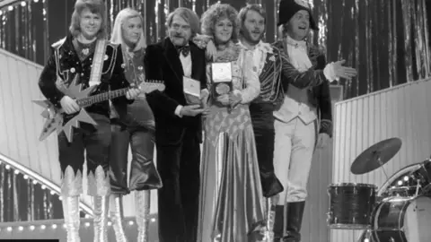 PA Photos/TopFoto Abba winning Eurovision at Brighton Dome on 6 April 1974