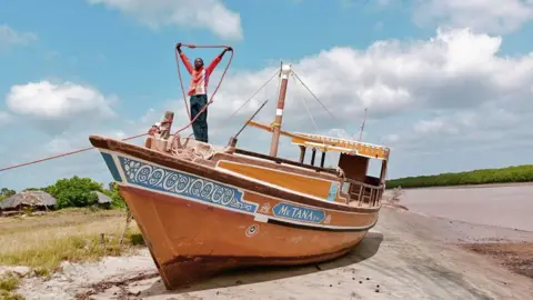 A boat in Kipini, Kenya