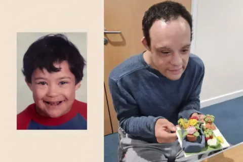 Lindsay family Left: Daniel Lindsay when he was younger. Right: Daniel Lindsay at his care home.