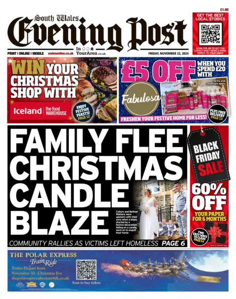 South Wales Evening Post South Wales Evening Post front page 