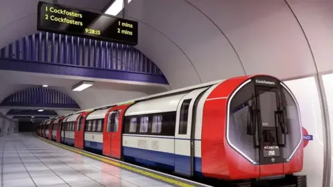 SIEMENS picture of new Piccadilly train in the station