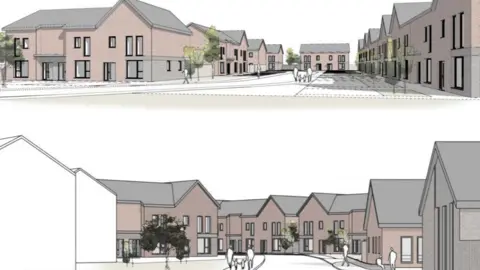 Computer generated views of two housing estates