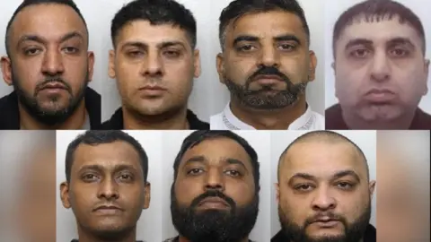 National Crime Agency From top left: Abid Saddiq, Mohammed Amar, Mohammed Siyab, Mohammed Zameer Sadiq, Ramin Bari, Tahir Yassin and Yasser Ajaibe