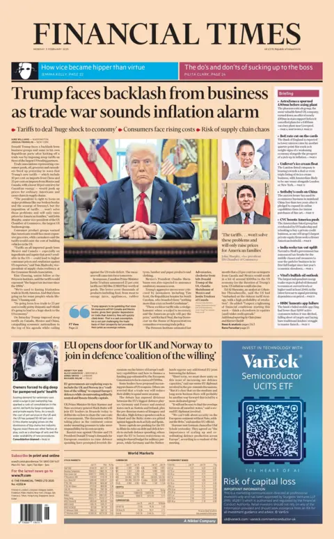 The Financial Times front page 