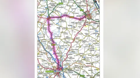 Oxford County Council A map showing the suggested diversion route