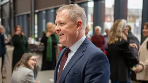 Getty Images Jeremy Miles pictured at the Welsh Labour leadership launch.