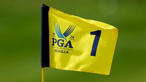 The first flagstick at Valhalla for the 2024 US PGA Championship