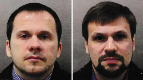 Met Police Alexander Petrov (left) and Ruslan Boshirov looking nonstop  to camera. 