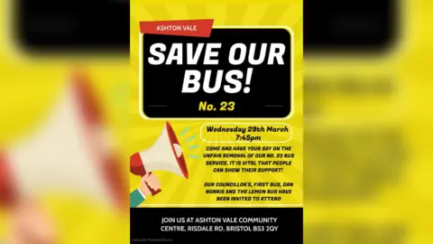 Jane Cairns Poster advertising the public meeting in 2023