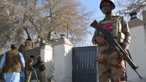 Getty Images File photo of a Pakistani security personnel