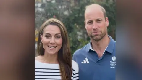 Prince and Princess of Wales successful  a video connection   to Team GB