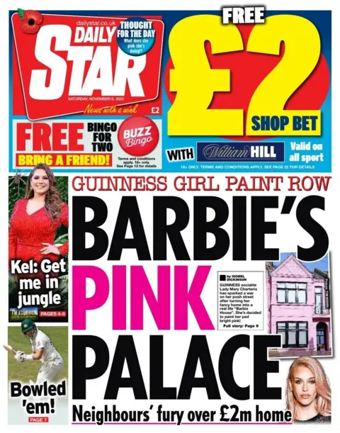Guinness girl paint row," reads the headline on the front page of the Daily Star