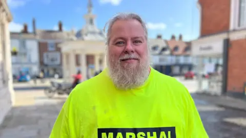 Becki Thomas/BBC Sean Martin, biker