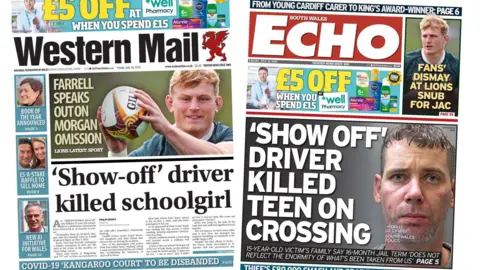 Front page of the Western Mail and South Wales Echo